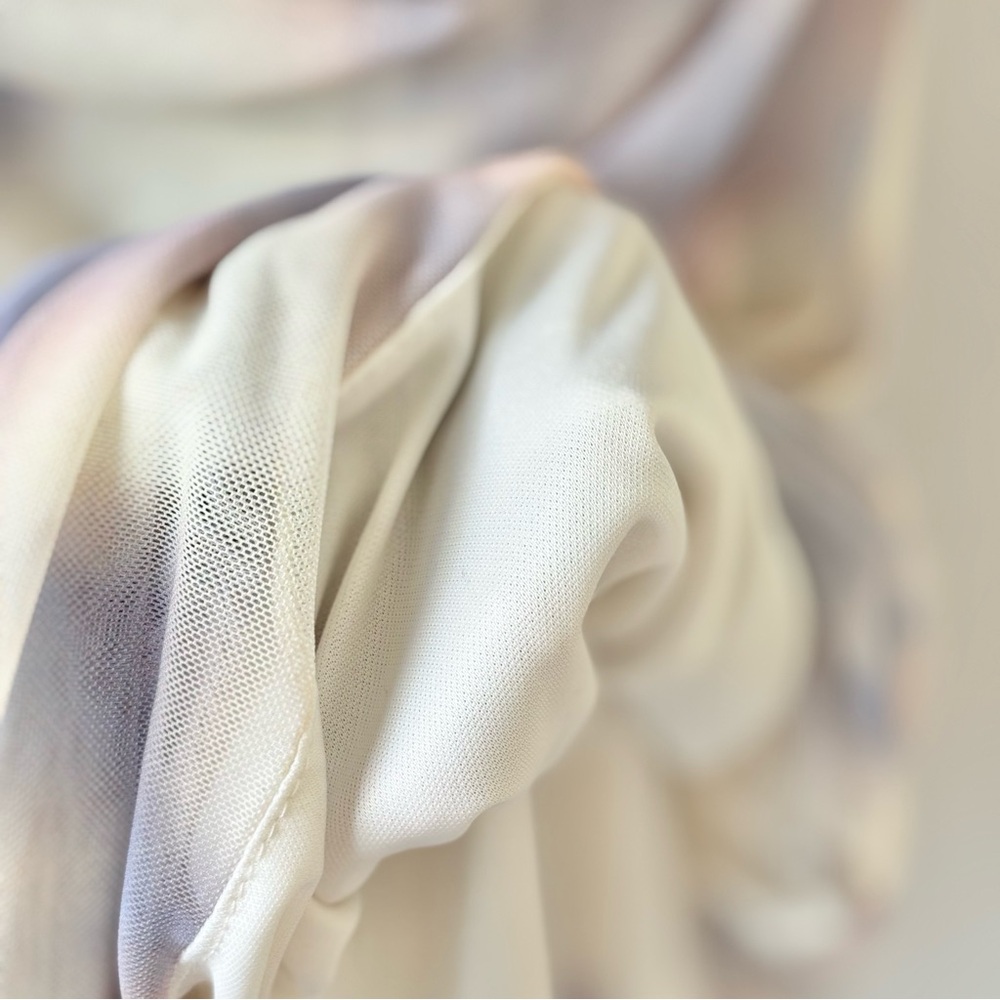 NEW | ZARA MESH PASTEL TIE DYE RUCHED CUT OUT SLEEVELESS MINI DRESS - Picture 8 of 9